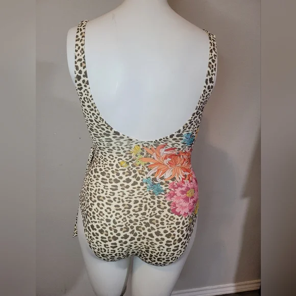 Johnny Was Orange and Pink One Piece Swimsuit - Picture 4 of 5